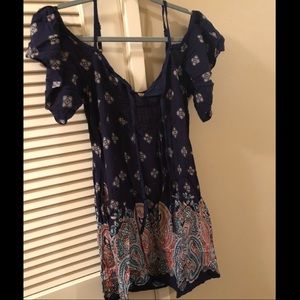 Bohemian Floral Off the Shoulder Dress